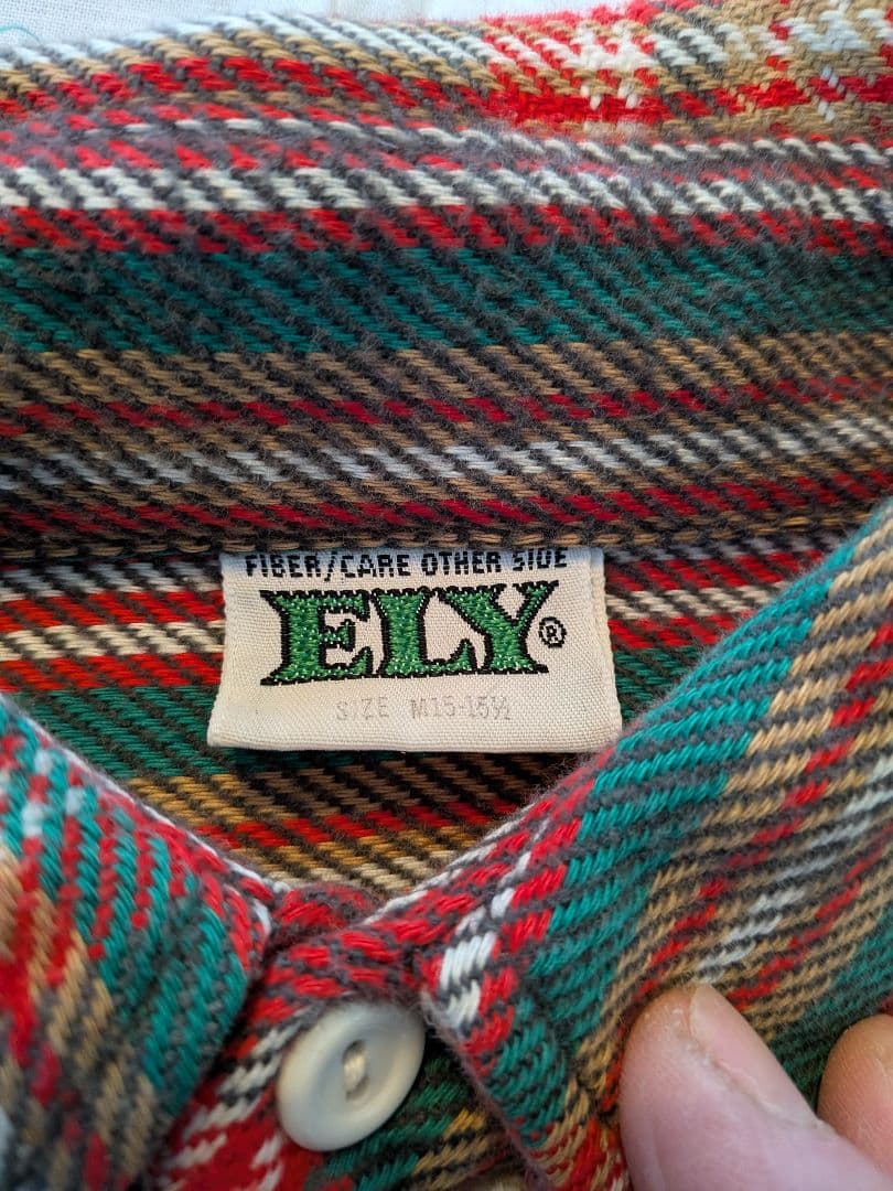 60〜70年代 ELY 黒ベース ビンテージネルシャツ - メルカリ