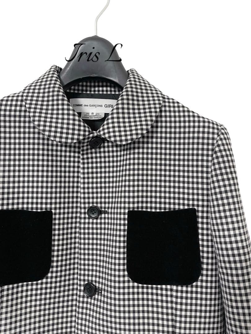 AD2024 コムデギャルソン ガールGIRL 丸襟ベロアポケットジャケット