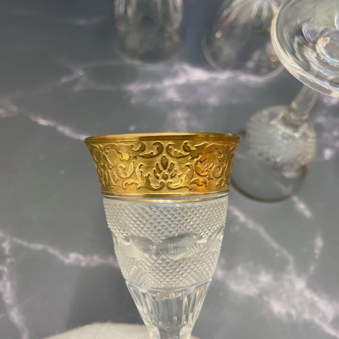 Moser モーゼル クリスタルグラス 6客セット 金彩 カットガラス