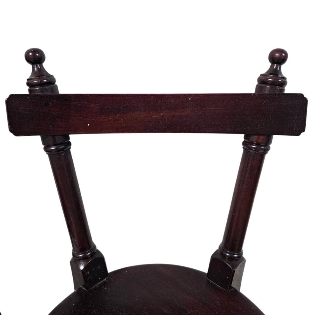 現状渡し】九州民芸家具 南京小椅子 丸座 2脚セット② ろくろ脚