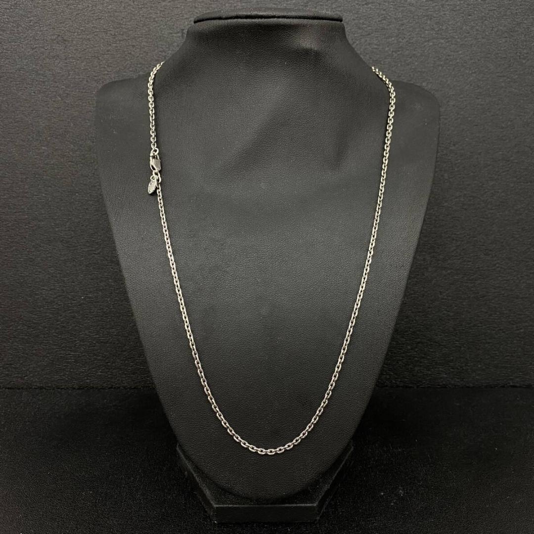 SAAD シルバー 2.5mm 細角 あずき チェーン ネックレス 55cm