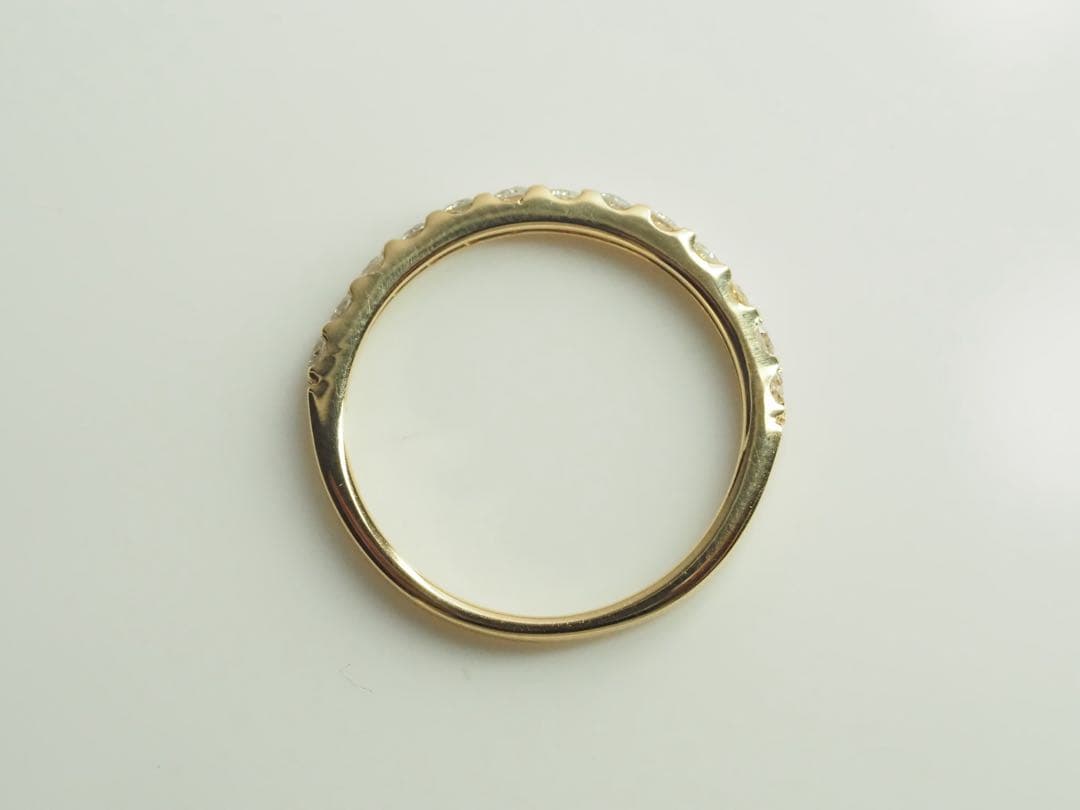 0.43ct K18YG 天然ダイヤモンド ハーフエタニティリング