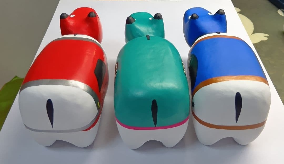 炎*い様 新品 野沢民芸 赤ベコ 新幹線 3号 3個セット - メルカリ