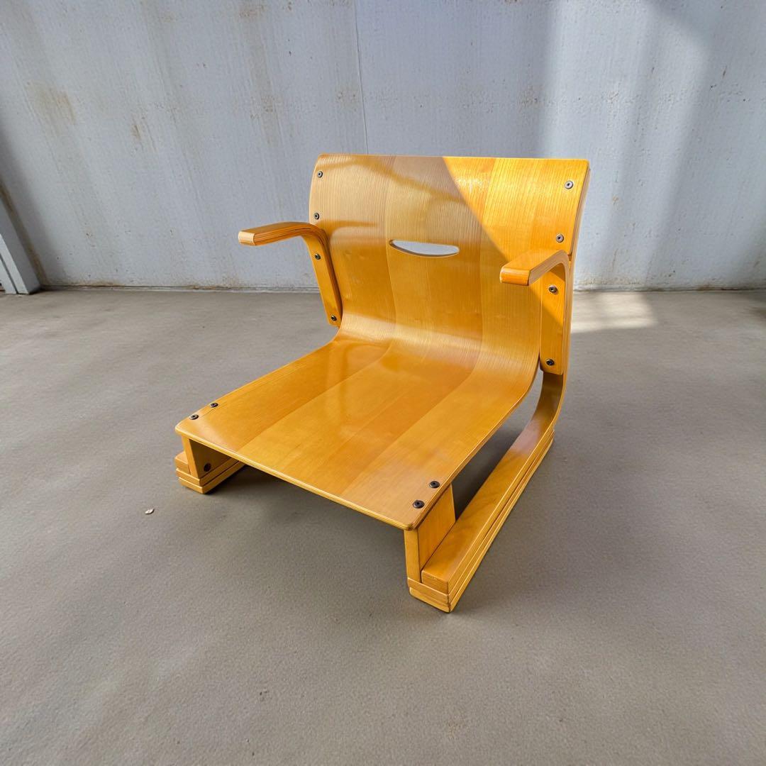 天童木工　楽座椅子　秋田木工　キツツキ、曲木　プライウッド　モダン　昭和レトロ 天童木工 低座イス / てんどうもっこう 低座イス - インテリア・家具