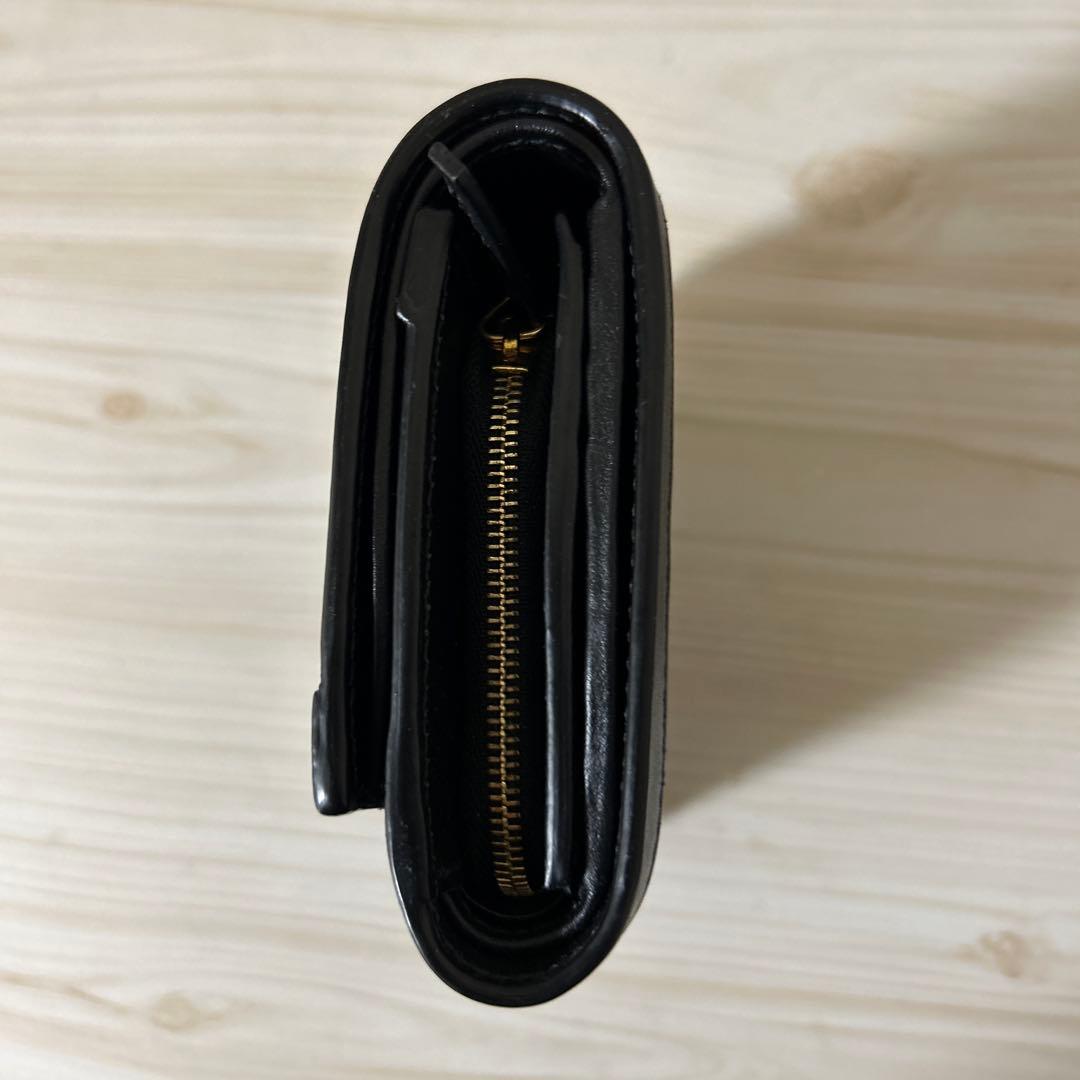 1777-8】 グッチ マトラッセ GG 折り財布 レザー 黒