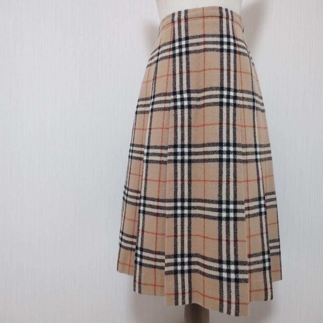 バーバリー】ノバチェック プリーツロングスカート 起毛 ヴィンテージ