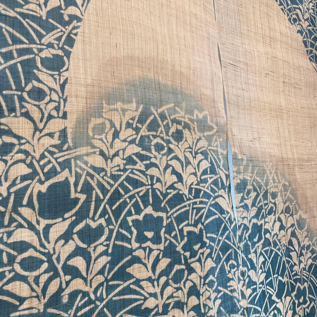 専用です！狂言のれん 暖簾 月 桔梗 和染 - メルカリ