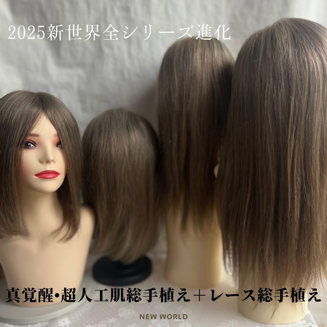 真2026新世界 人毛100%ウィッグ シルクスキン 医療ウィッグ フル