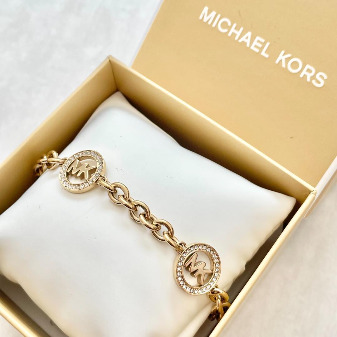 MICHAEL KORS ロゴ チャーム ブレスレット ゴールド 箱付き マイケルコース レディース ブレスレット MICHAEL KORS ブランド