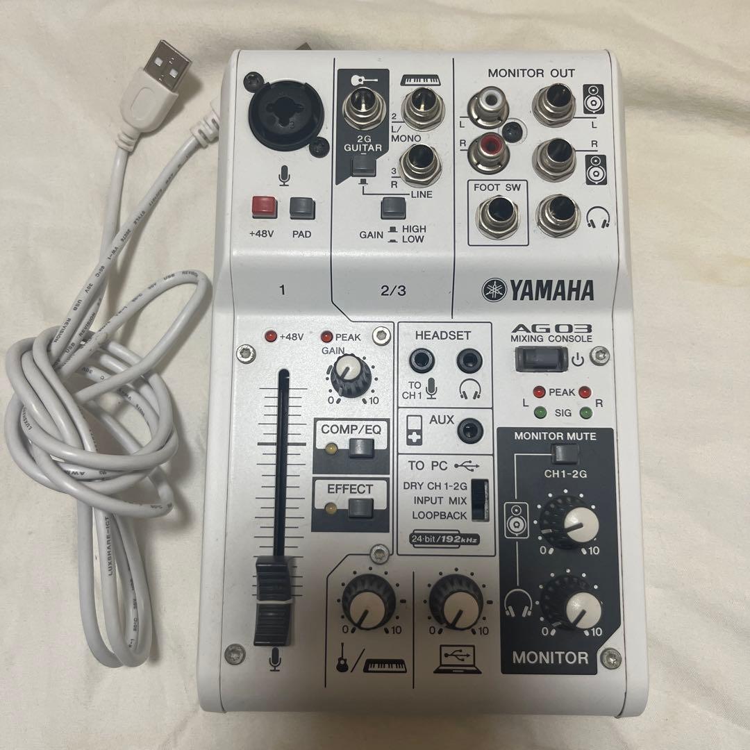 【配信 創作活動】Yamaha AG03 USB 接続用ケーブル付き YAMAHA AG03 5点配信機材セット (ミキサー / コンデンサーマイク