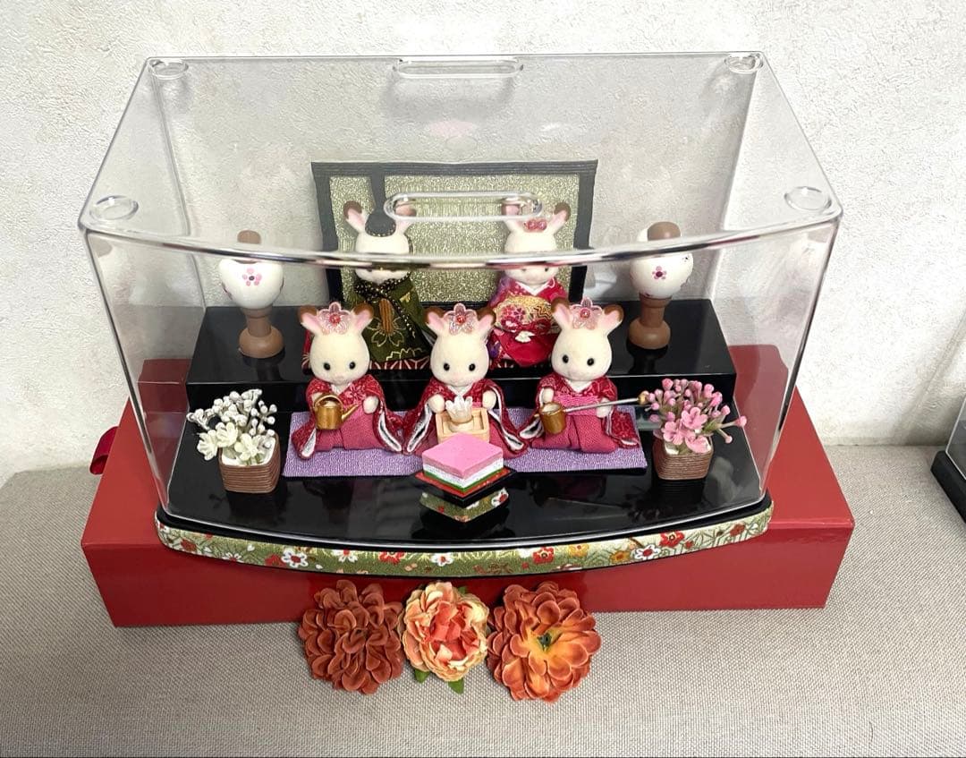 雛人形 シルバニア赤ちゃん ケース入り 二段飾り 三人官女 - メルカリ