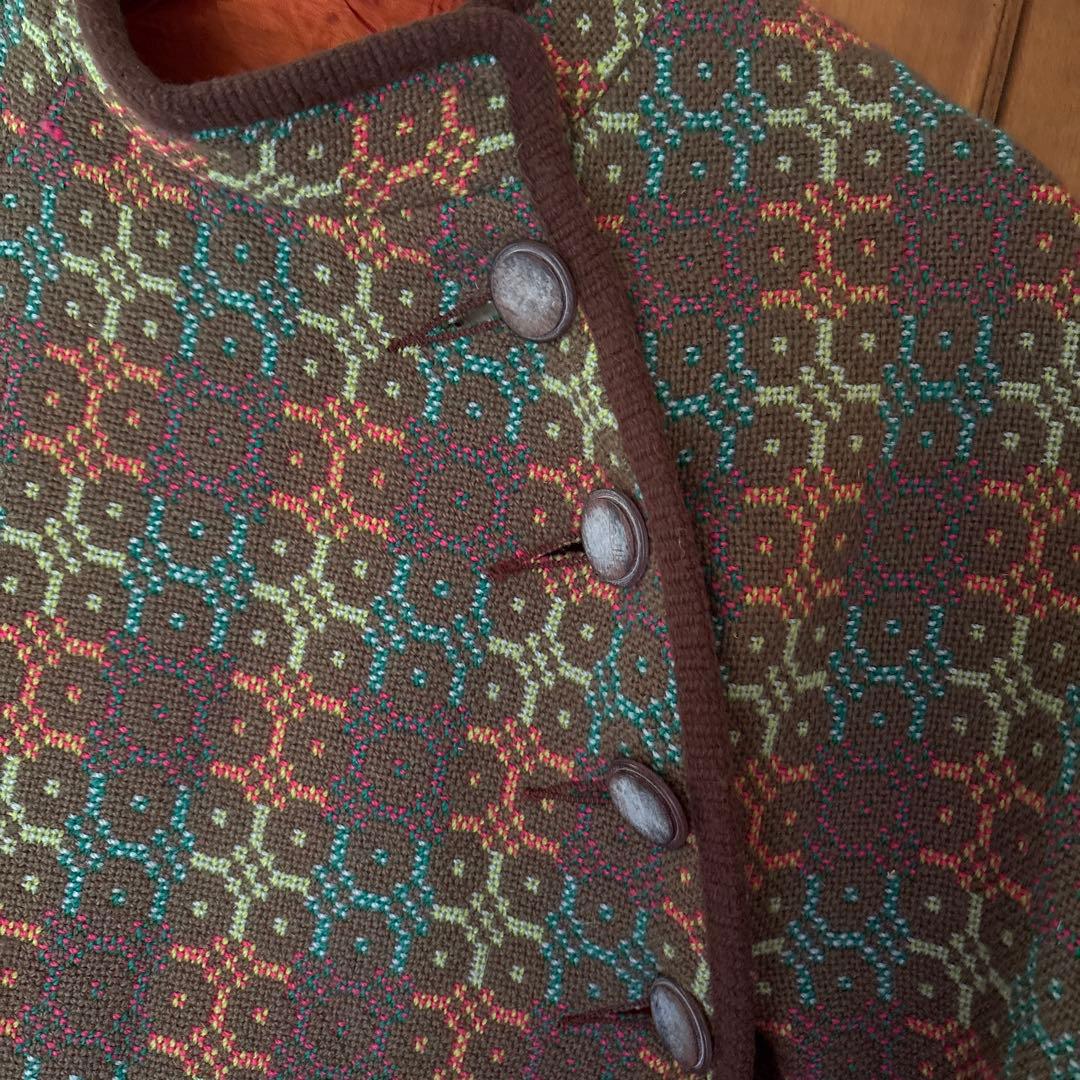 60sビンテージ/Real Welsh Tapestry ケープコート ポンチョ