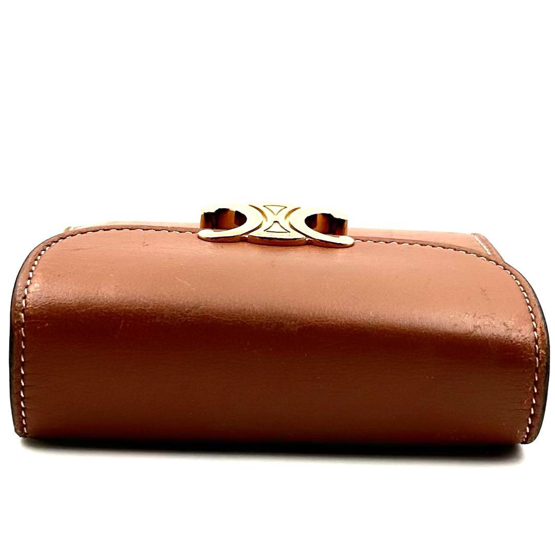 《美品》現行/純正箱付 CELINE トリオンフ レザー スモールウォレット