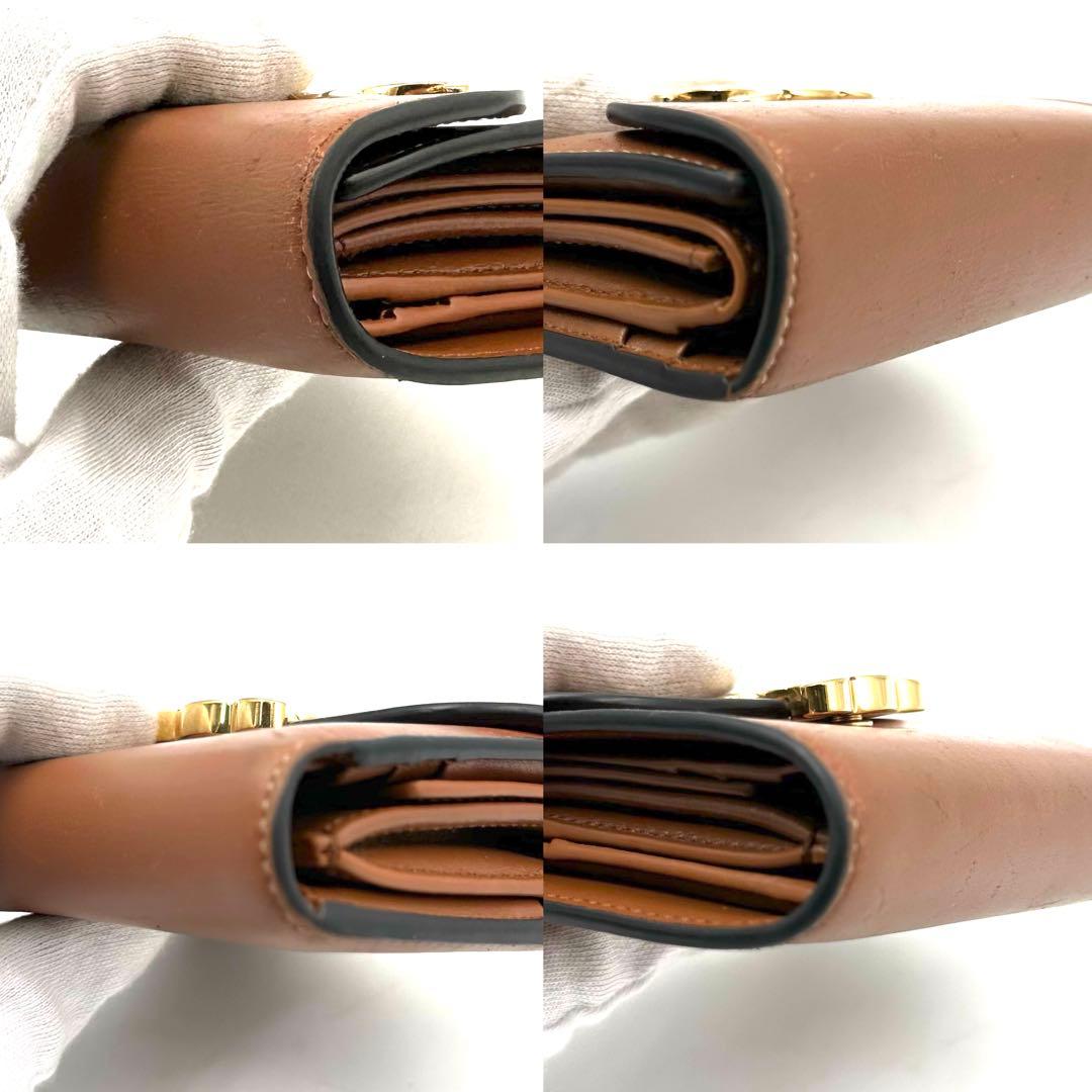 《美品》現行/純正箱付 CELINE トリオンフ レザー スモールウォレット