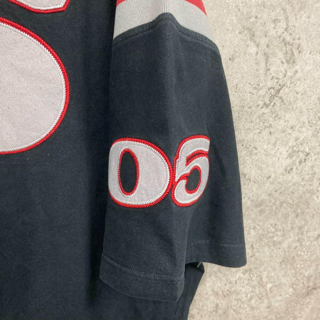 レア○90s《FUBU フブ》刺繍Tシャツ/ブラック/メンズ2XL