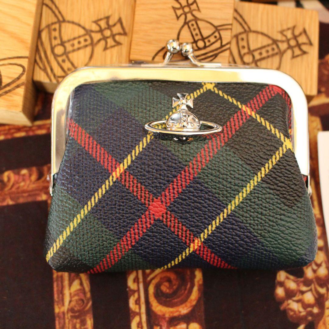 新品　ヴィヴィアン　DERBY FRAME COIN PURSE TARTAN Vivienne Westwood Frame Coin Purse Harris Tweed Tartan Red One