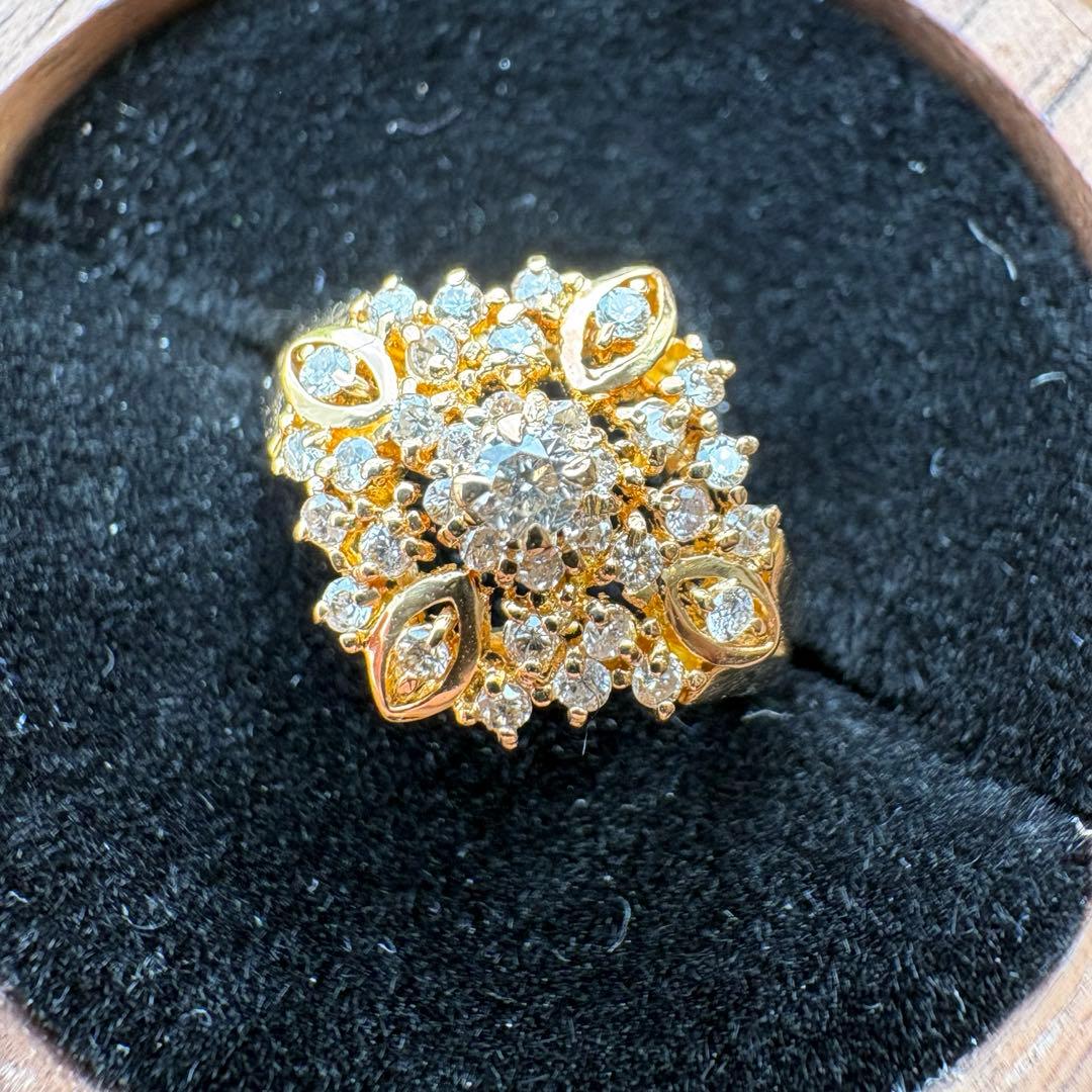 K18 鑑別付 ダイヤモンド クラシカル リング 10号 2.8g