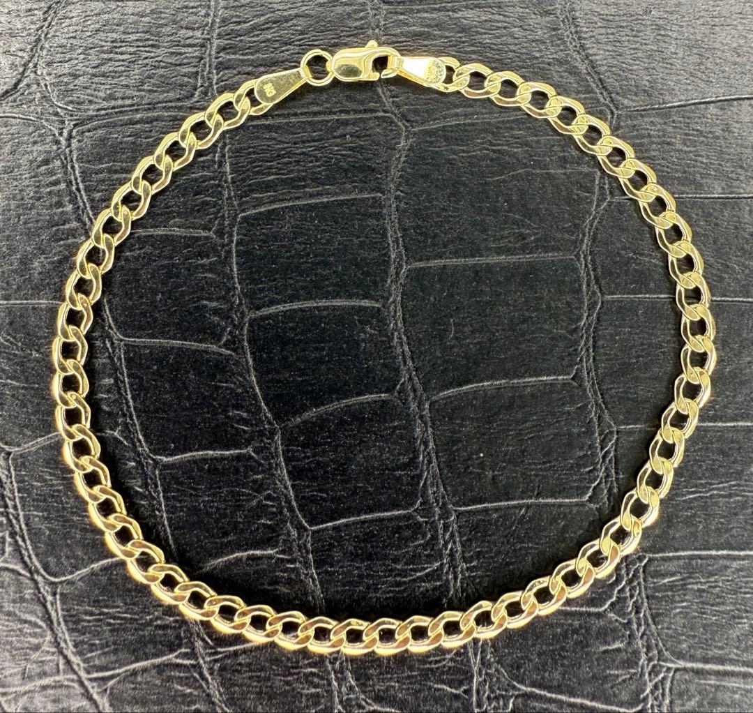 14K キューバンリンク ブレスレット 19cm 3.5mm