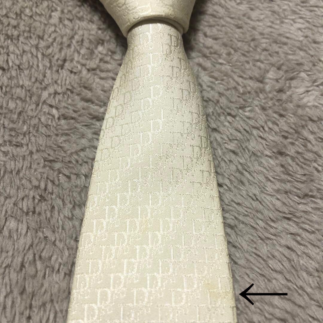 クリスチャンディオール トロッター 白 オフホワイト 光沢 シルク