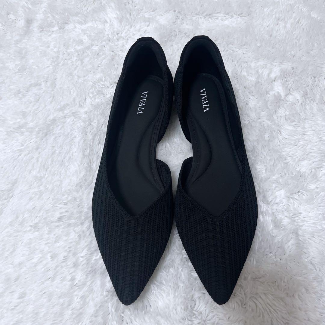 VIVAIAポインテッドトゥVカットフラットシューズ　37(23.5cm)