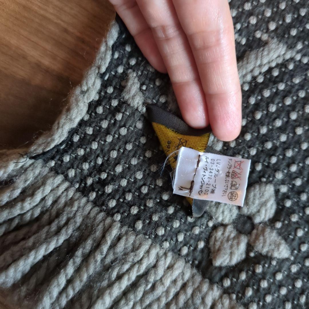 美品】チクチクしない！あったかルイ・ヴィトンマフラーロゴ編みウール