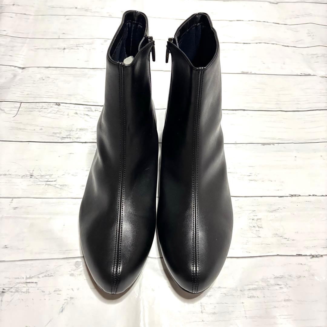 美品！RAKUNA整体ブーツ ショート LL サイドジップ ブラック レザー