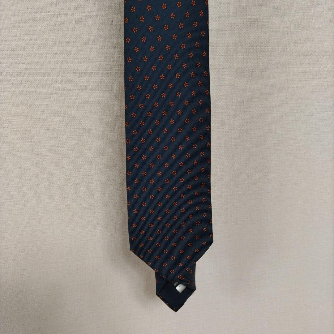 MEROLA ネイビー ネクタイ メローラ MILANO SERIES ネクタイ ◇ ネイビー×ソリッド《セッテピエゲ