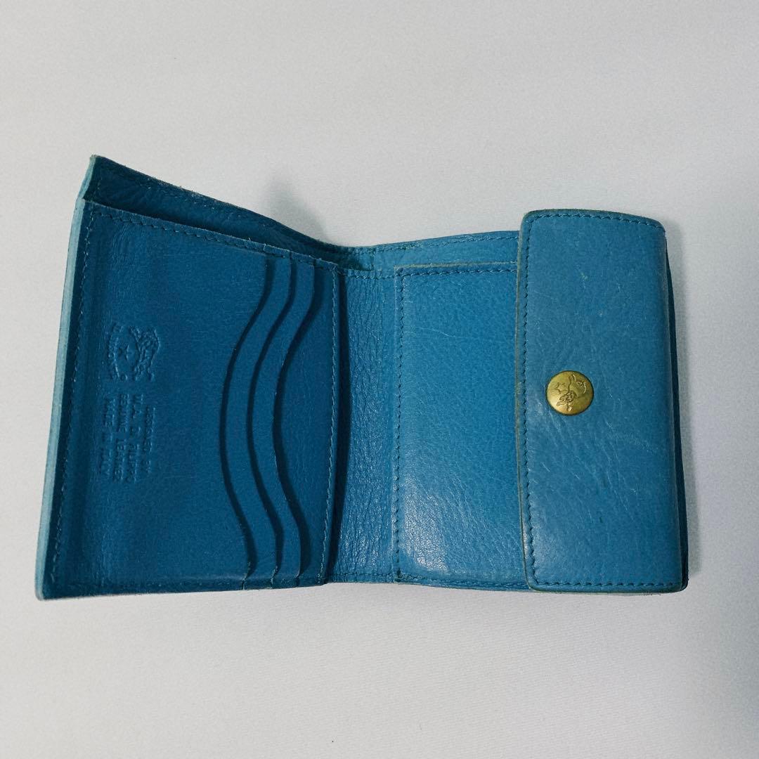 イルビゾンテ 三つ折りコンパクト財布 ターコイズブルー - メルカリ