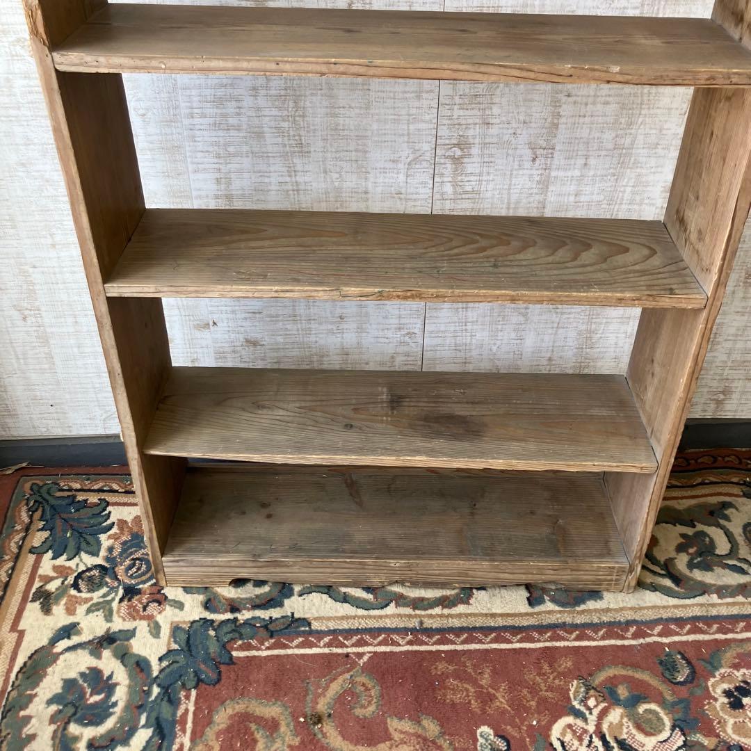 昭和レトロ ミッドセンチュリー くさび型 楔棚 木製飾り棚 オープン