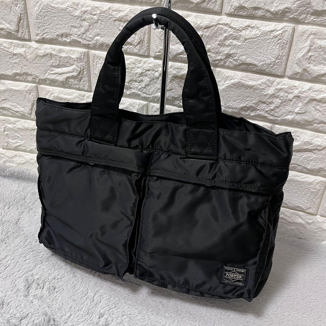人気✨ポーター PORTER タンカー ブラック 黒 ミニトートバッグ 美品 吉田カバン（YOSHIDA KABAN） ポーター ハンドバッグ トートバッグ