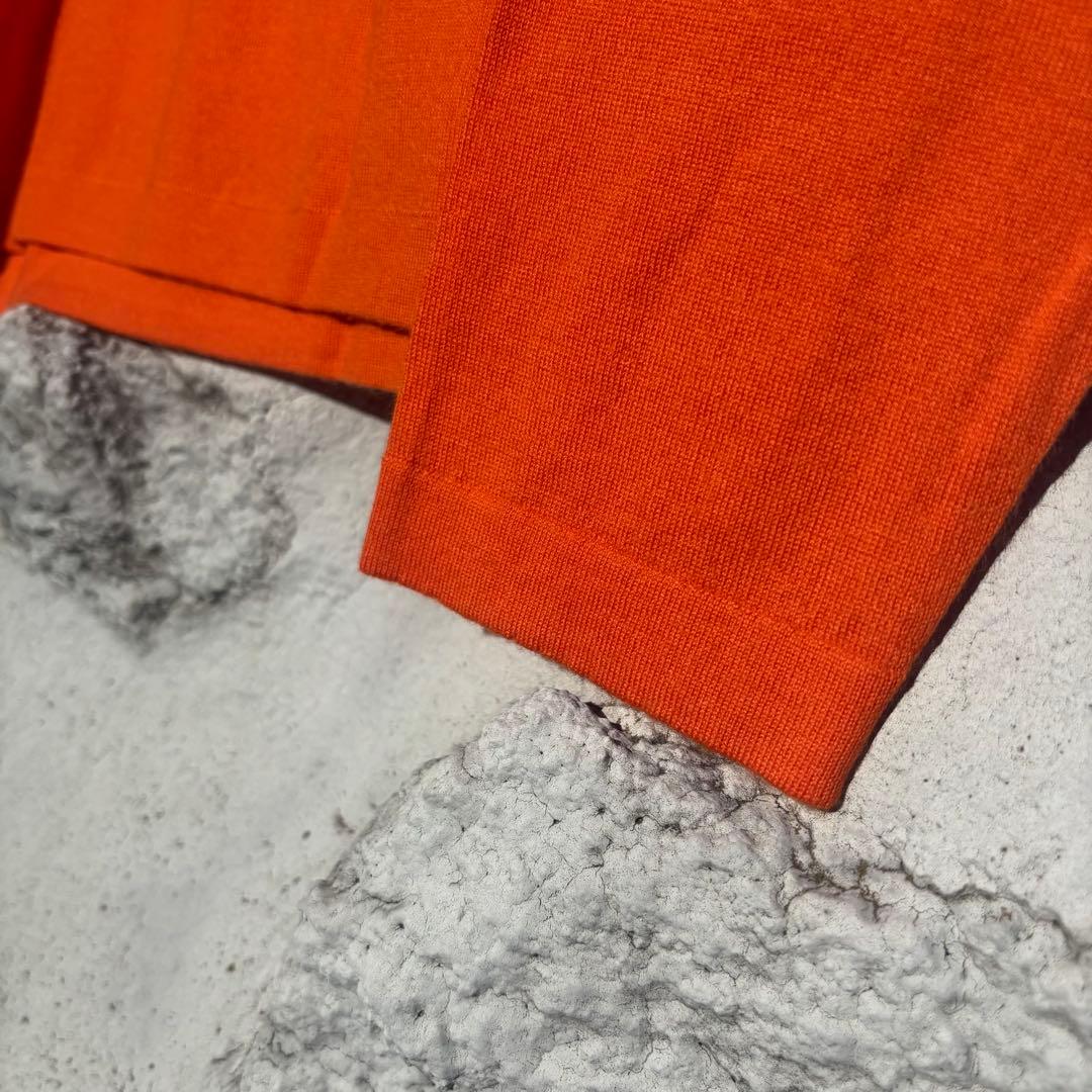 極美品】 HERMES エルメス ニット セーター タートルネック オレンジ