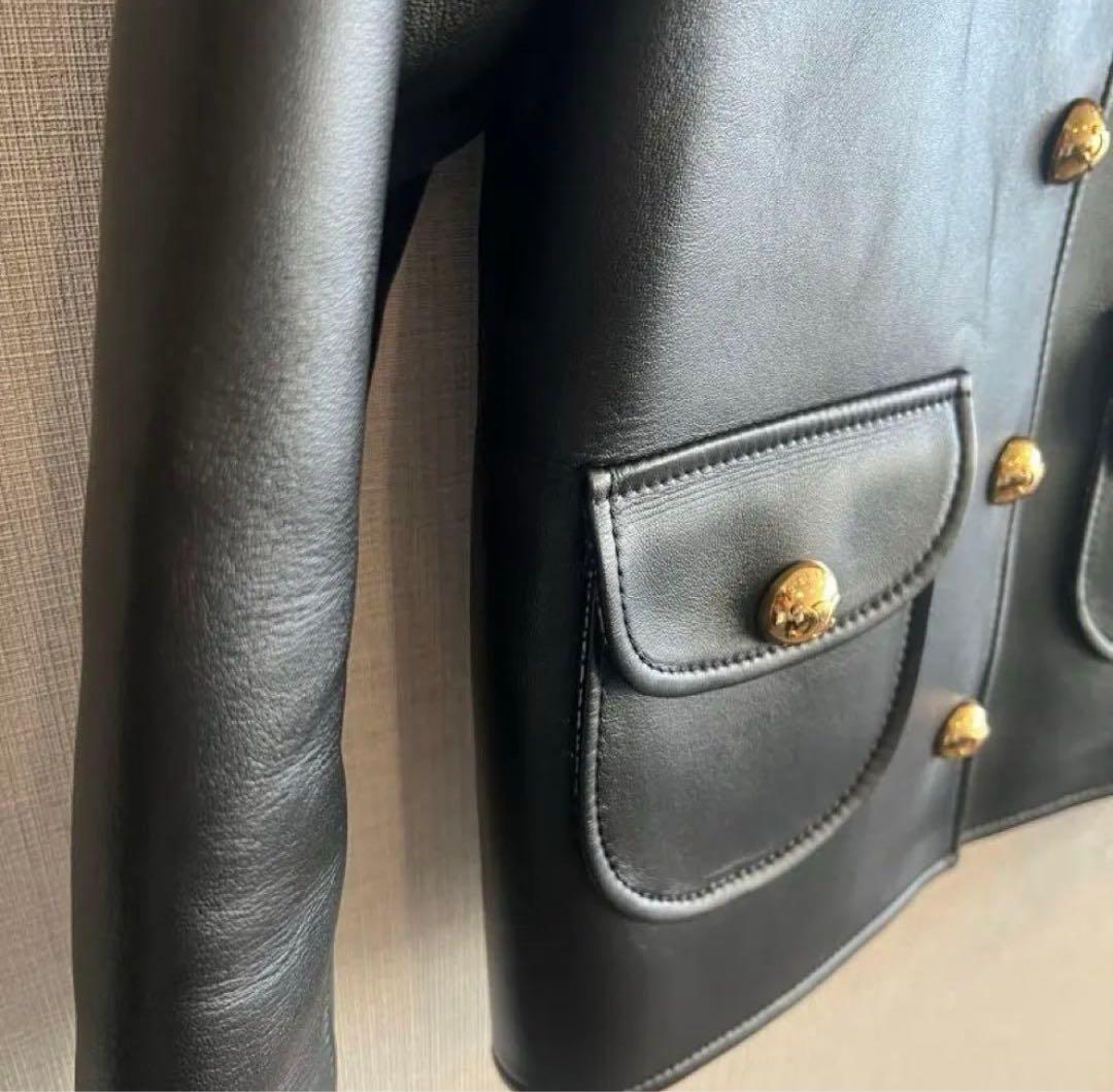 セリーヌ クロディーヌ ジャケット トリオンフボタン ラムスキン