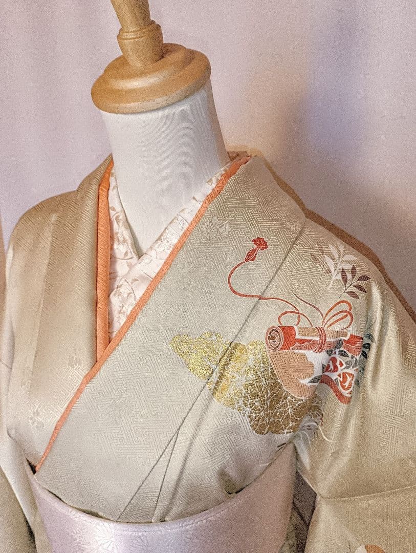 [三松]★金彩♥訪問着♡重ね襟付 【うさぴょん】