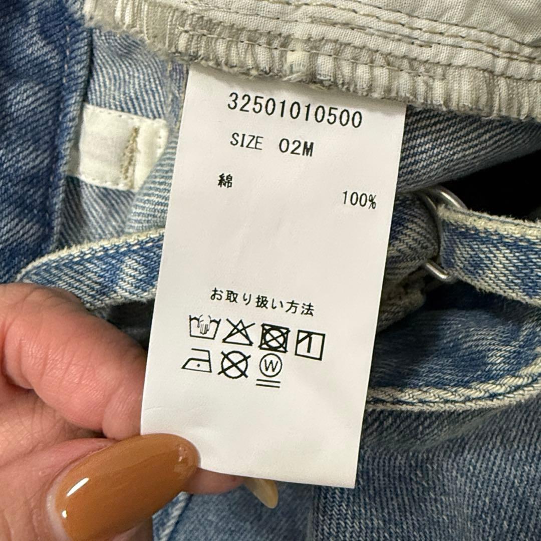 efu サスペンダー ルーズストレートデニム ブルー M