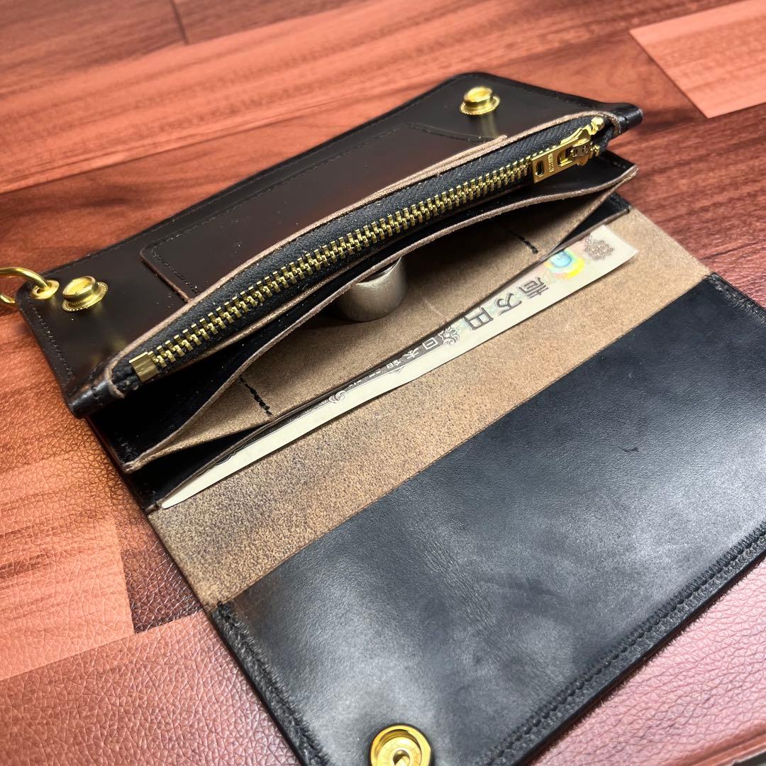 トラッカーウォレット ロング3層】クロムエクセル 茶芯 - メルカリ