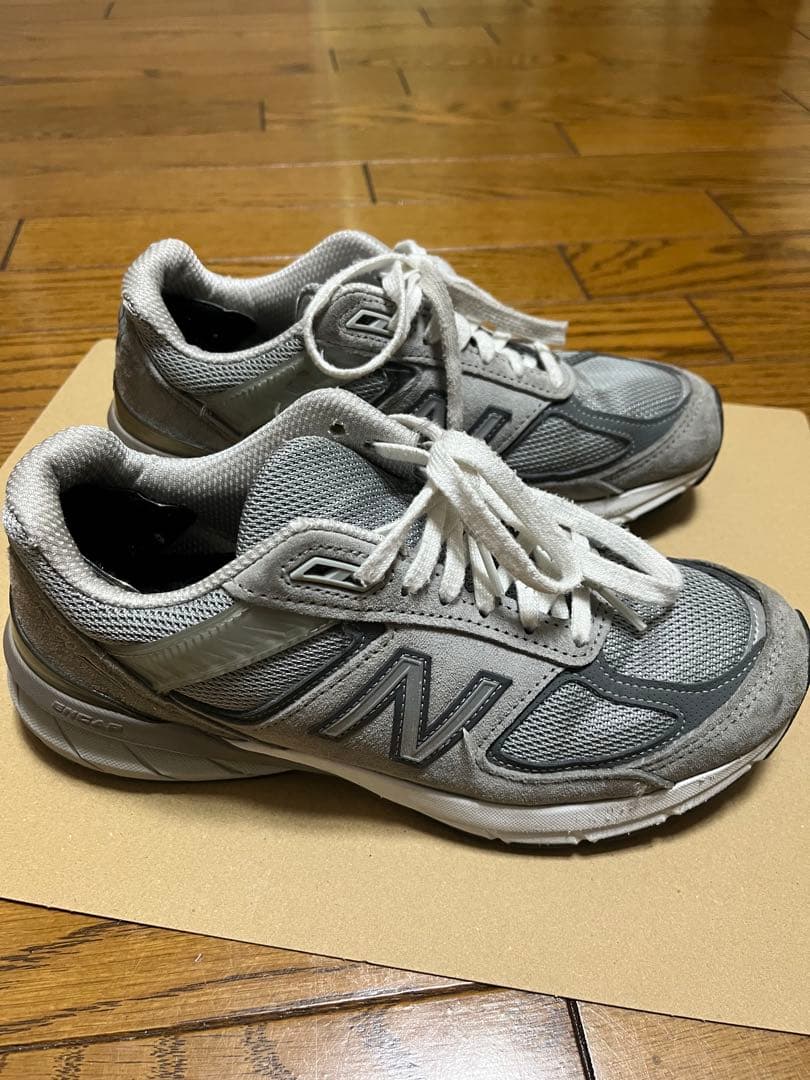 【美品】New Balance 990v5 グレー スニーカー 24.5cm