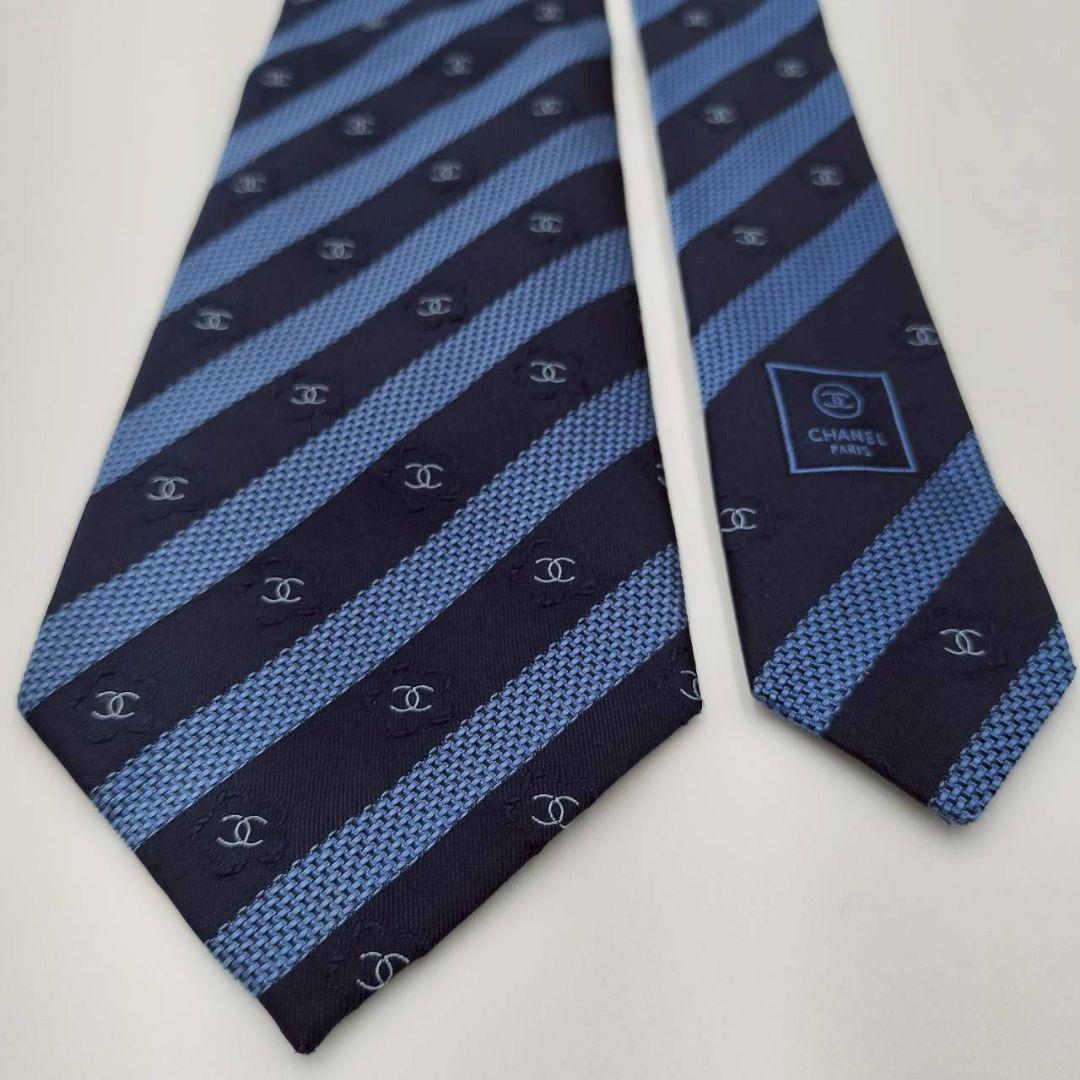 良品 シャネル ココマーク ミニココ カメリア ストライプ ジャガード