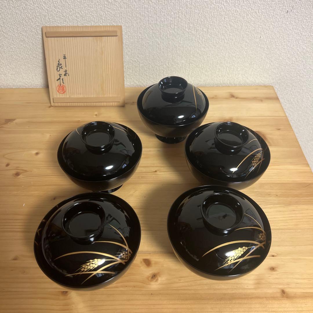 象彦　漆塗　雑煮　蓋つき煮物椀 5個セット 雑煮椀 一客（全2色） – 象彦 公式オンラインショップ