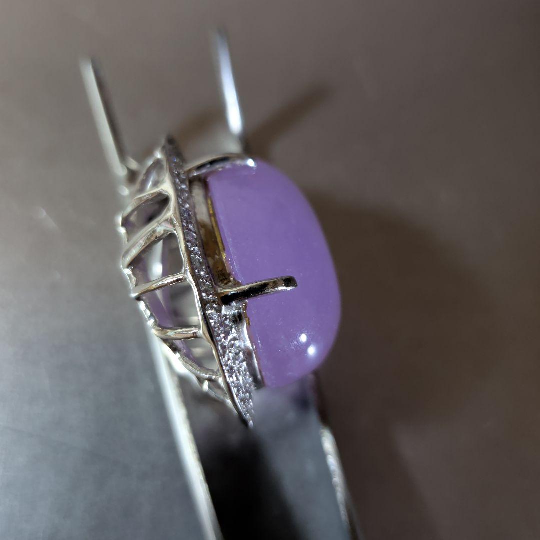 ペンダントトップ　K18WG　天然ひすい　ダイヤモンド　18.99g　鑑別書付