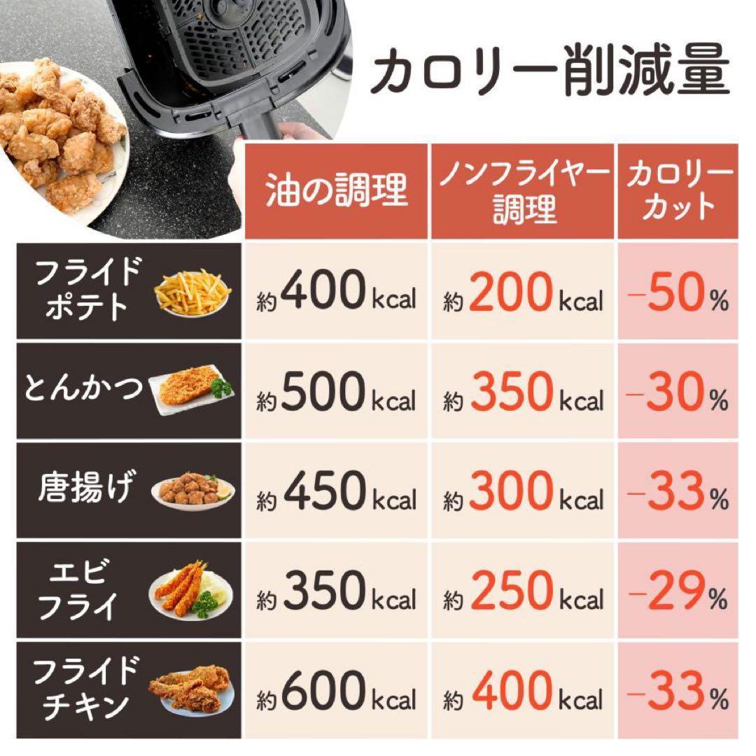 【新品】 ノンフライヤー 大容量 レシピ本付 6.3L フライヤー 簡単操作