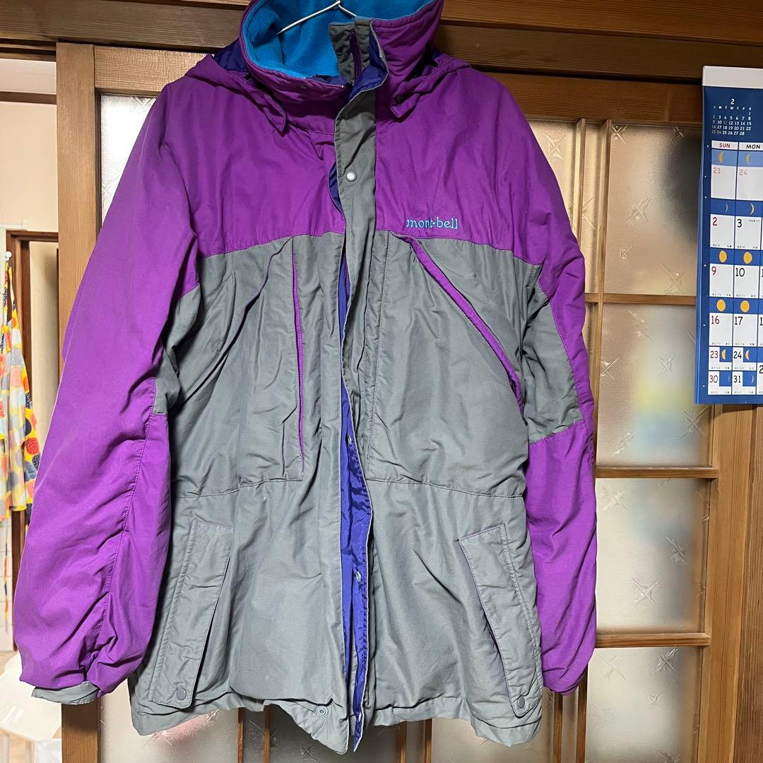 最終値下げ mont-bell フード付きジャンパー 紫・グレー - メルカリ