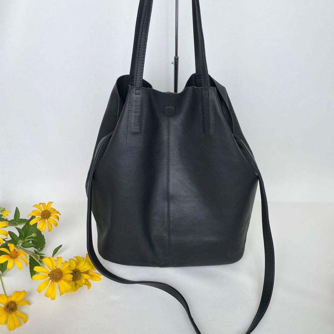 Morphee モルフェ ゴートレザー バッグ Mサイズ 黒 2WAY - メルカリ