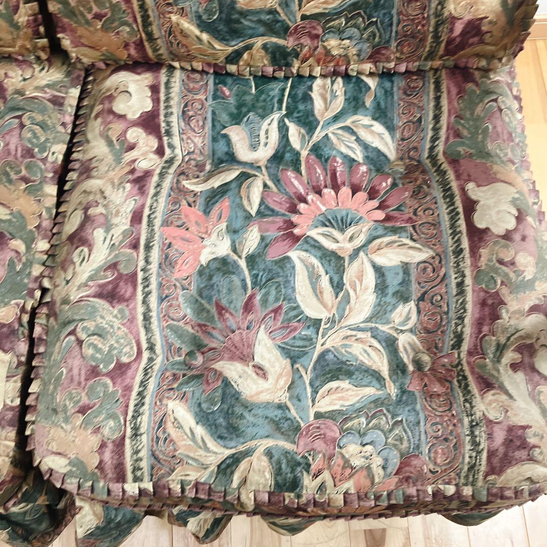 美品 飛騨産業 キツツキ 穂高 花柄 2人掛けソファ 2P、二人掛け 定価24