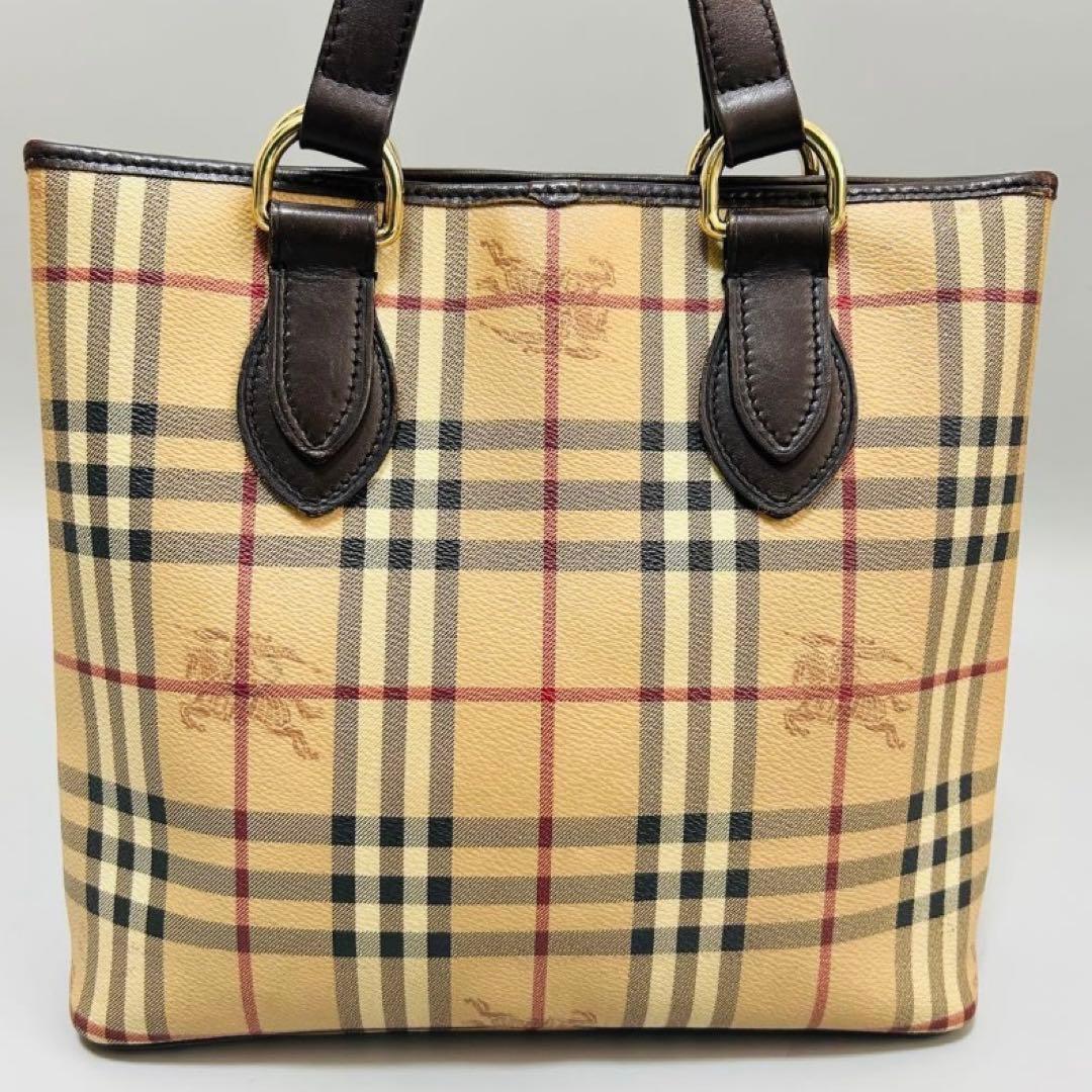 BURBERRYバーバリー ノバチェック シャドーホース PVC ハンドバッグ