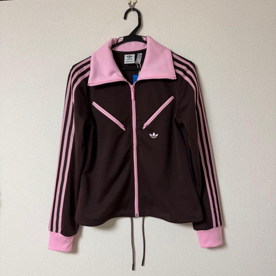 adidas トラックジャケット ピンクブラウン - メルカリ