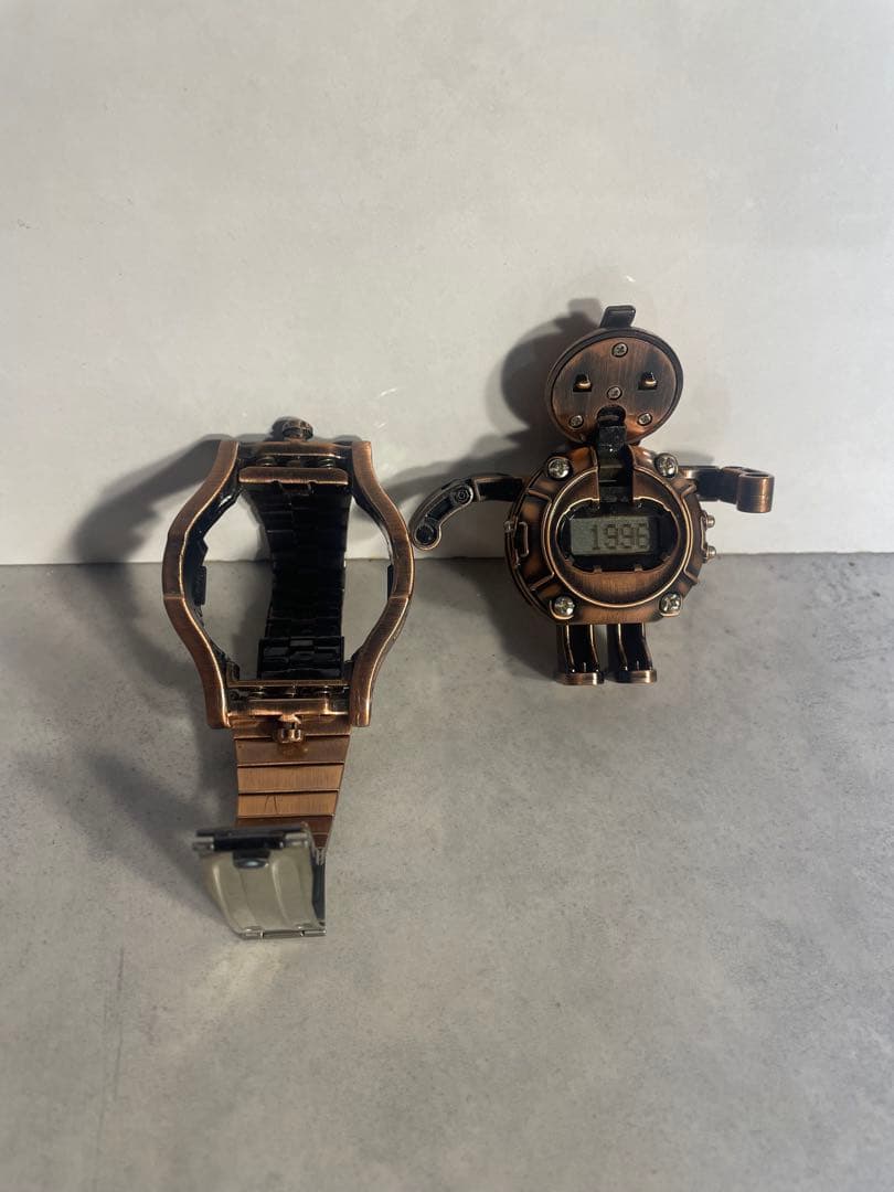 バンダイ　TOKIMA スチームヘッド　腕時計　当時物 変形ロボ　動作品 美品】トキマ（TOKIMA） スチームヘッド 腕時計 変形ロボ シルバー