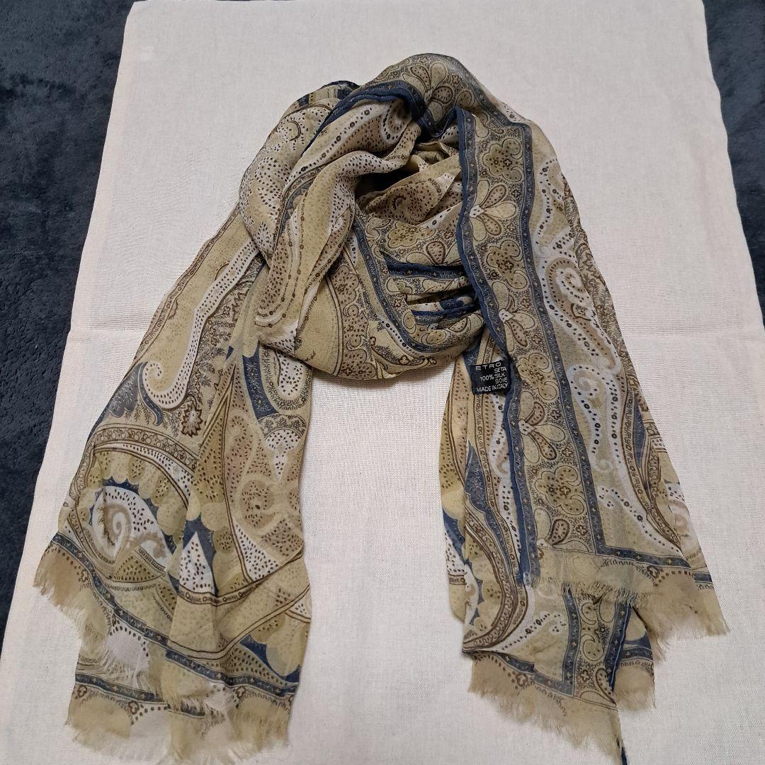 ETRO シルク100% ペイズリー柄ストール - メルカリ