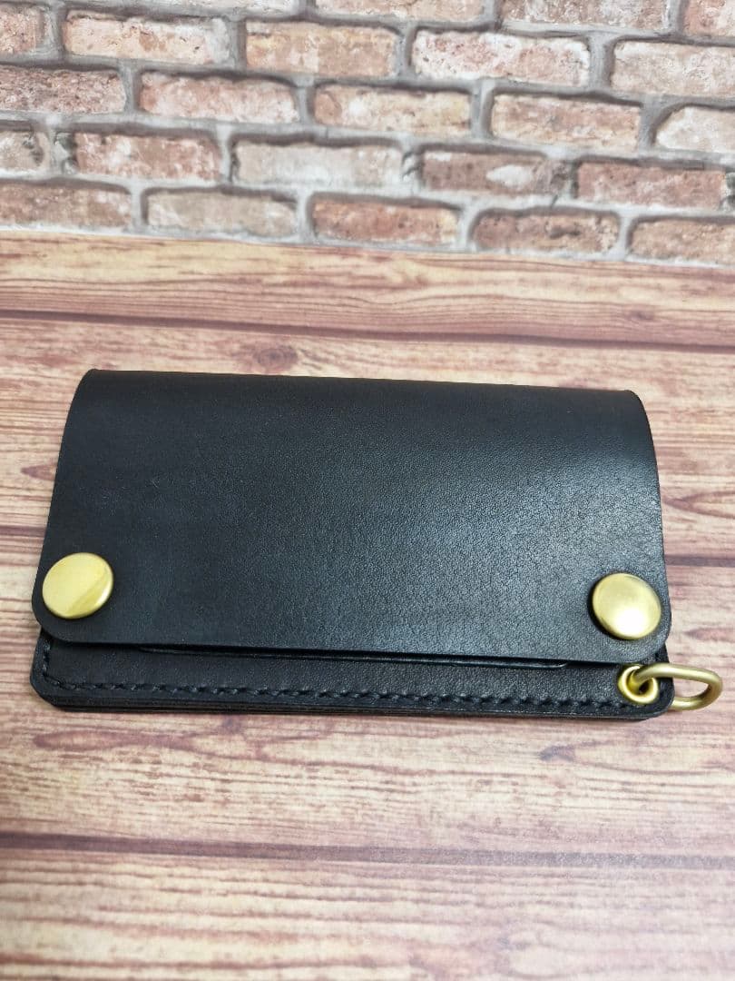 ミドルトラッカーウォレット 真鍮ウォレットチェーン付き レザー