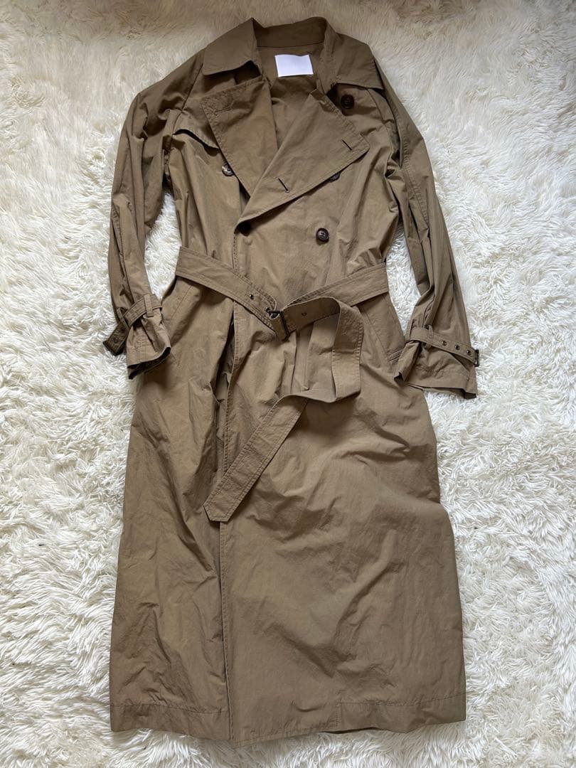 AP STUDIO トレンチコート　ナイロン　ベルト付　ベージュ　38 AP STUDIO トレンチコート ナイロン ベルト付 ベージュ 38 ドレス