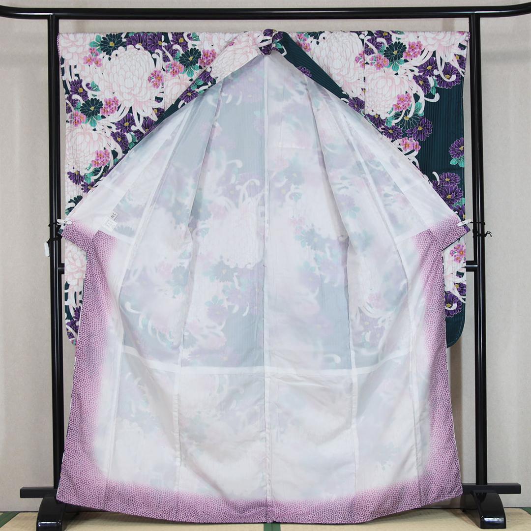 躾糸付未使用 165cm LLサイズ 黒緑 乱菊 振袖 袴 卒業式 u351 - メルカリ